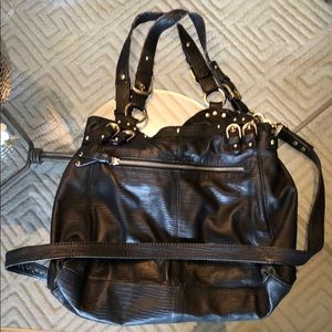 Real Leather Junior Drake Black Bag